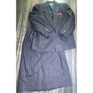 Suits by Dallas Skirt Suit Set Blazer Career‎ Wear Pinstripe Vintage Size 12/13